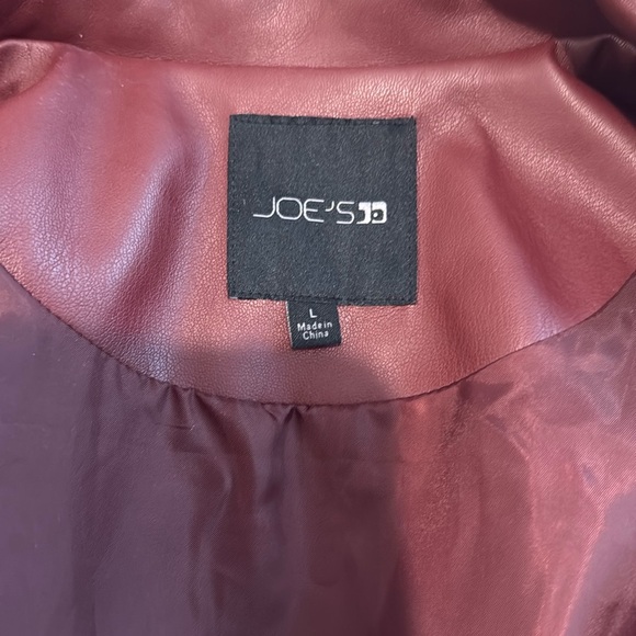 Joe’s Cropped Burgundy Women's Faux Leather Jacket - Picture 7 of 9